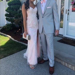 Rachel Allan size 0 light pink gorgeous dress